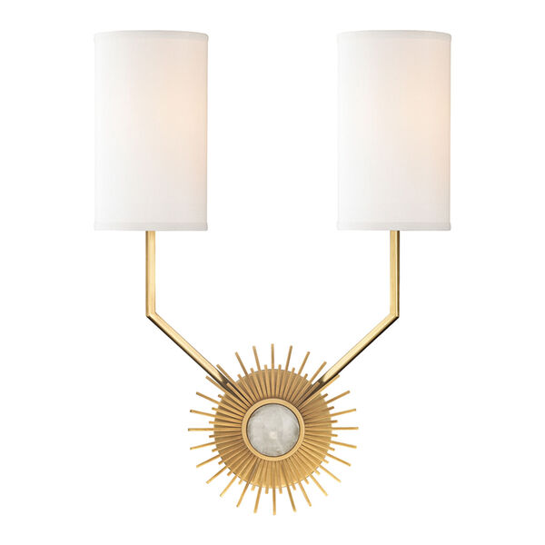 Borland Aged Brass Two-Light Wall Sconce, image 1
