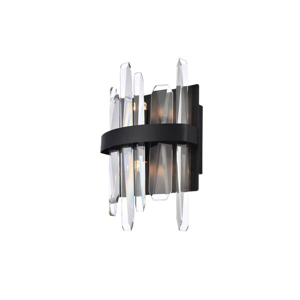 Serena Black and Clear Four-Inch Crystal Bath Sconce, image 3
