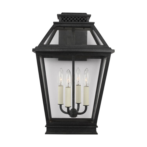 Falmouth Dark Weathered Zinc 12-Inch Four-Light Outdoor Wall Sconce, image 1