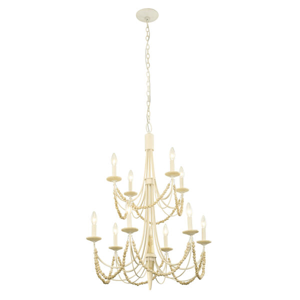Brentwood Country White 10-Light 2 Tier Chandelier, image 1