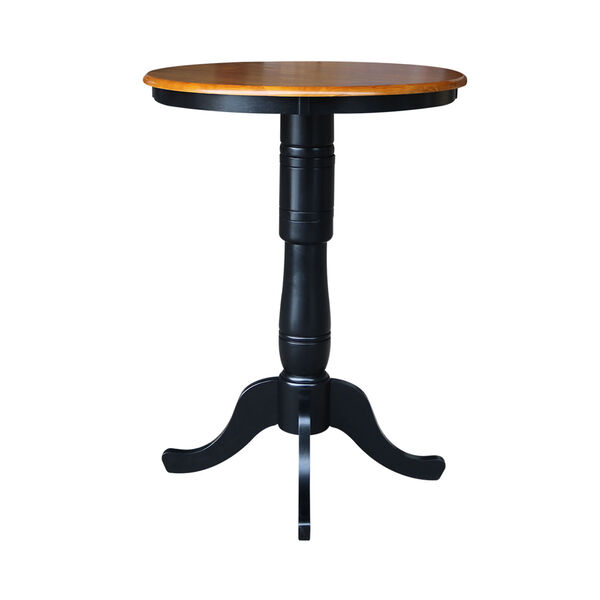 40.9-Inch Tall, 30-Inch Round Top Black and Cherry Pedestal Pub Table, image 3