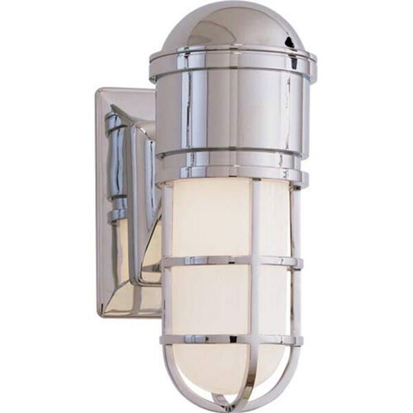 Marine Wall Light in Chrome with White Glass by Chapman and Myers, image 1