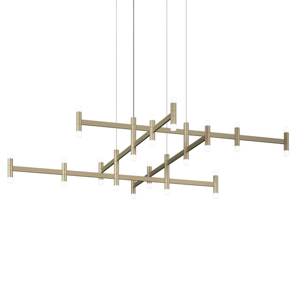 Systema Staccato Painted Brass 28-Light LED Hash Pendant, image 1