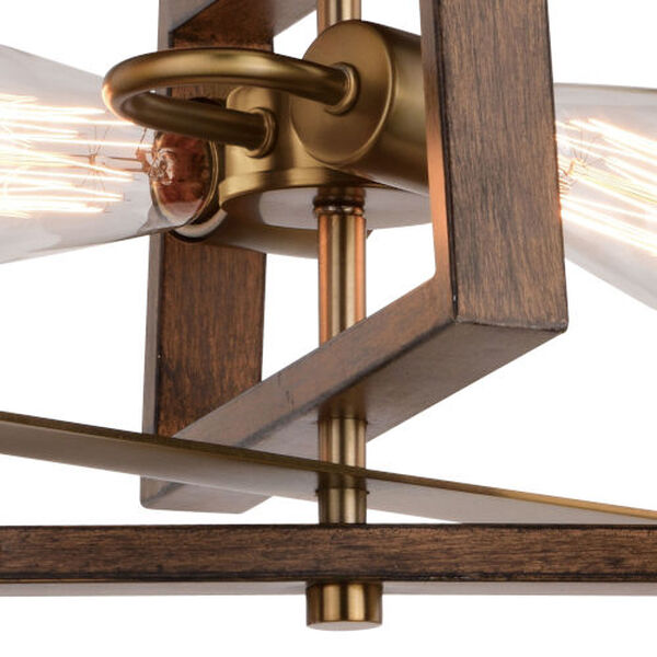 Dunning Natural Brass and Burnished Chestnut Two-Light Semi Flush Mount, image 4