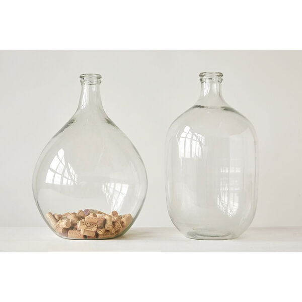 Large Clear Glass Round Glass Bottle, image 1