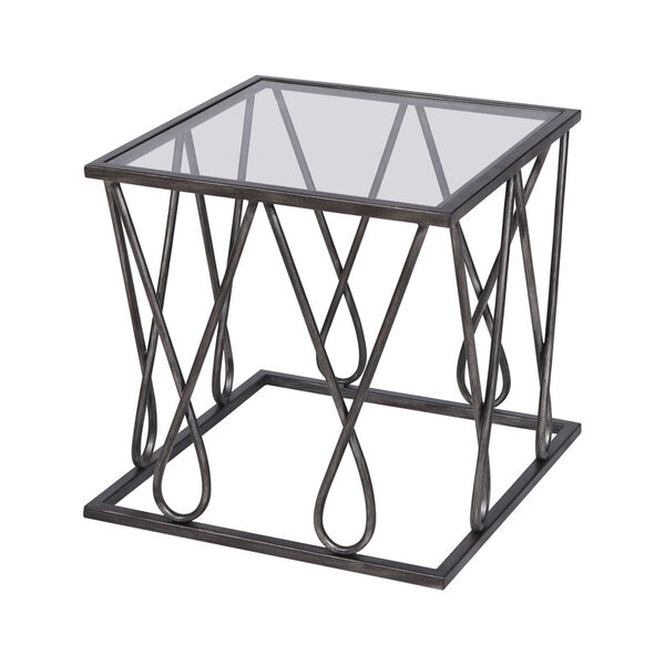 Neutro Graphite with Black Glass 20-Inch Accent Table, image 2