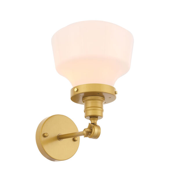 Lyle Brass Eight-Inch One-Light Wall Sconce with Frosted White Glass, image 4