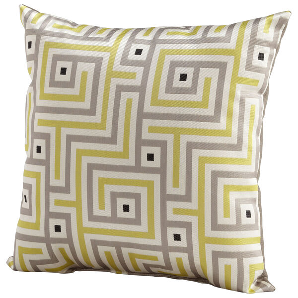 Lime Green 18-Inch Maze Pillow, image 1