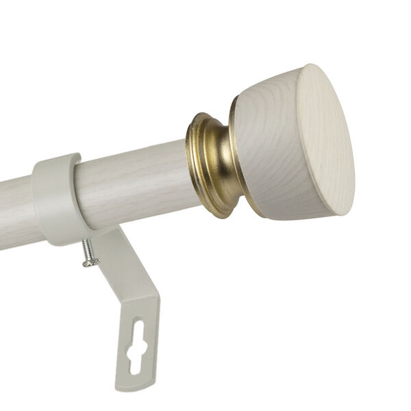 Nuno Pearl White 28-48 Inch Faux Wood Curtain Rod, image 3