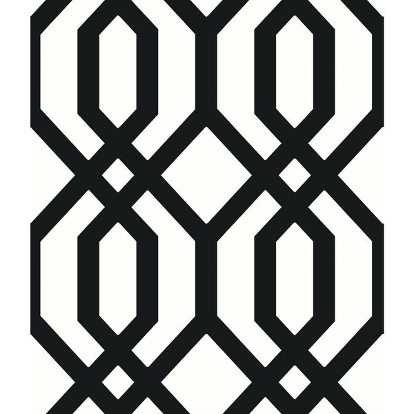 Gazebo Lattice Black White Peel and Stick Wallpaper - SAMPLE SWATCH ONLY, image 2