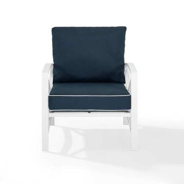 Kaplan Navy White Outdoor Metal Armchair, image 2