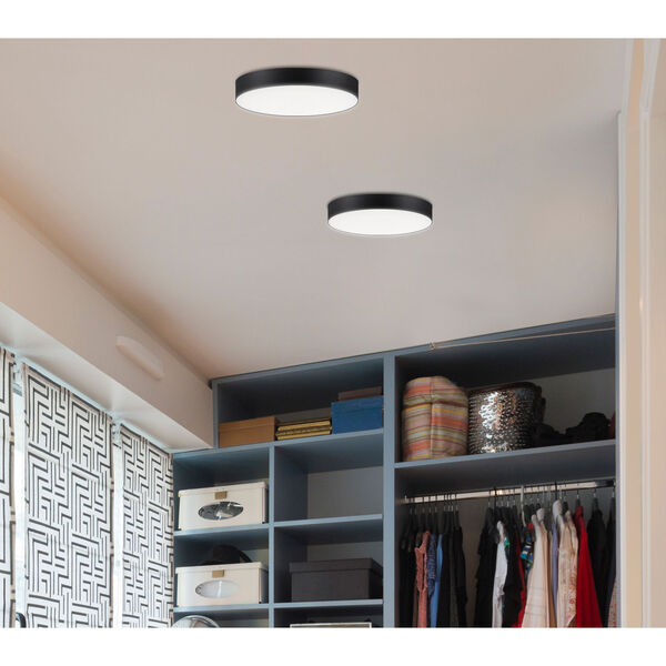 Trim Black One-Light ADA LED Flush Mount with Polycarbonate Shade 3000 Kelvin 1450 Lumens, image 3