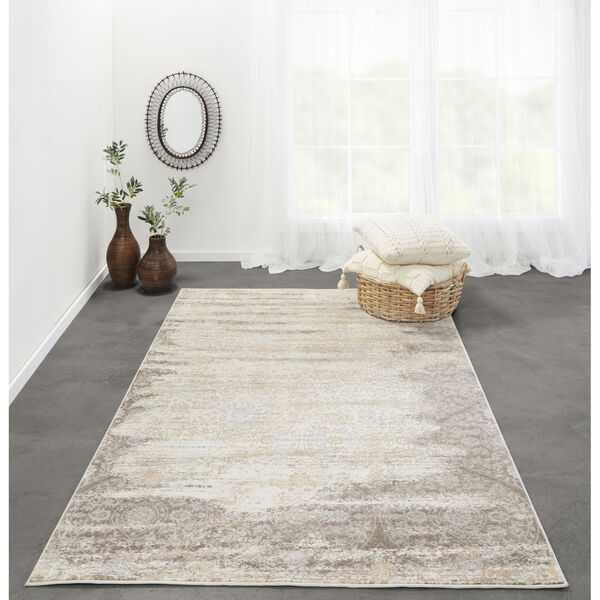 Juliet Ivory Distressed Rectangular: 7 Ft. 6 In. x 9 Ft. 6 In. Rug, image 2