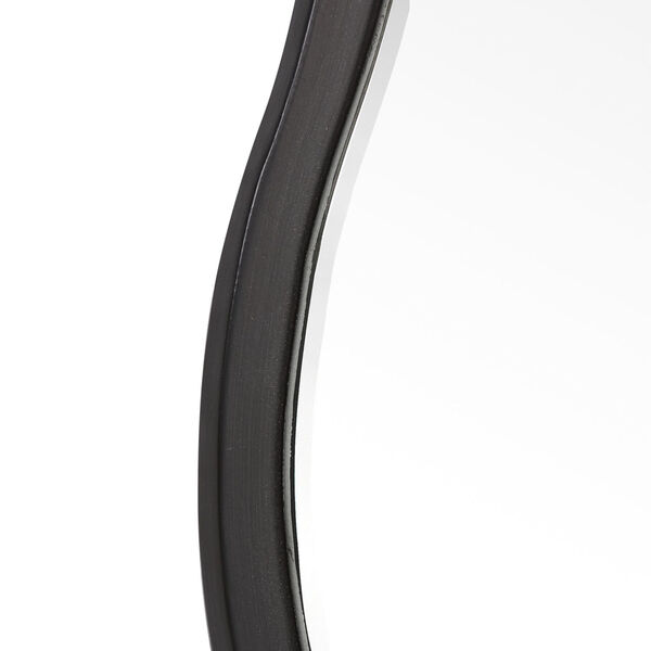 Aneta Satin Black Round Scalloped Mirror, image 4