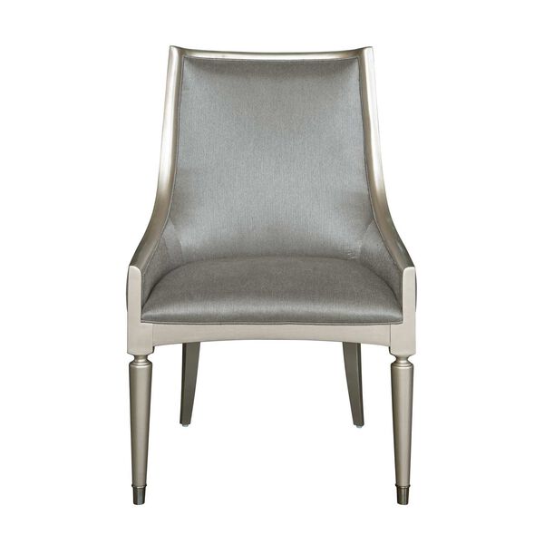 Zoey Silver Upholstered Arm Chair, image 2