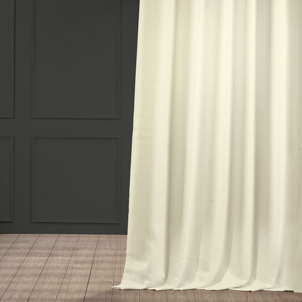 Italian Faux Linen Gravity Ivory 50 in W x 96 in H Single Panel Curtain, image 6