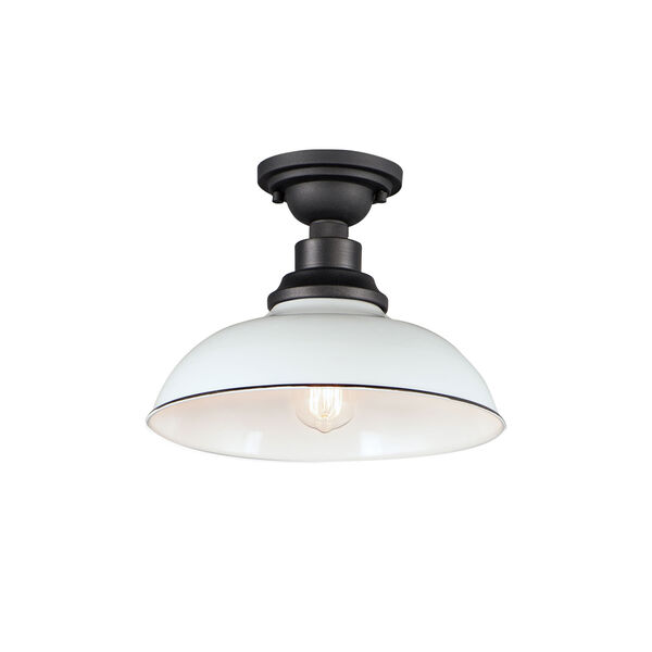 Granville White and Black One-Light Outdoor Flush Mount, image 1