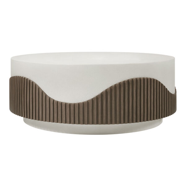 Provenance Signature Fiber Reinforced Polymer Limestone Energy Tranquility Round Coffee Table, image 2