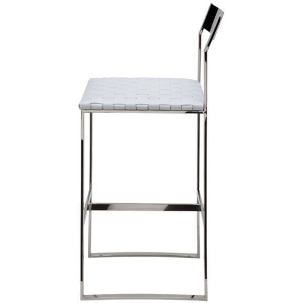 Camille White and Silver Counter Stool, image 3