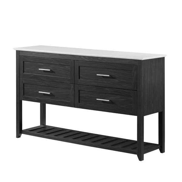 Graphite Faux White Marble Four-Door Wood Buffet, image 5