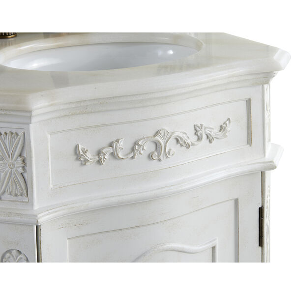 Danville Antique Frosted White Vanity Washstand, image 6