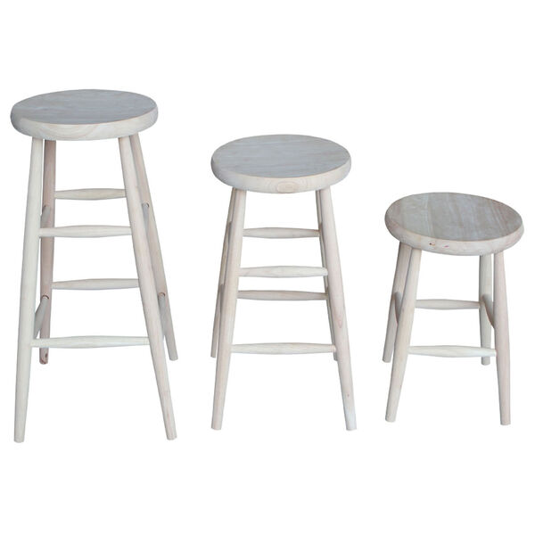 24-Inch Unfinished Wood Scooped Seat Stool, image 2