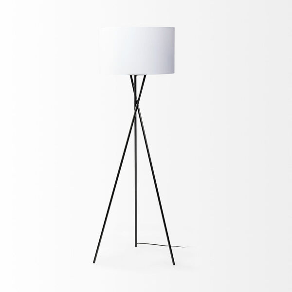 Ambrose Black and White One-Light Floor Lamp, image 2
