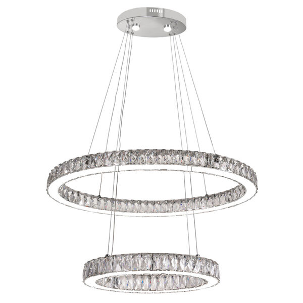 Florence Chrome LED Chandelier with K9 Clear Crystals, image 2