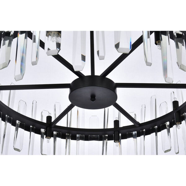 Serena Black and Clear 32-Inch Round Chandelier, image 5