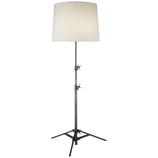 Studio Floor Lamp in Bronze with Linen Shade by Thomas O'Brien, image 1