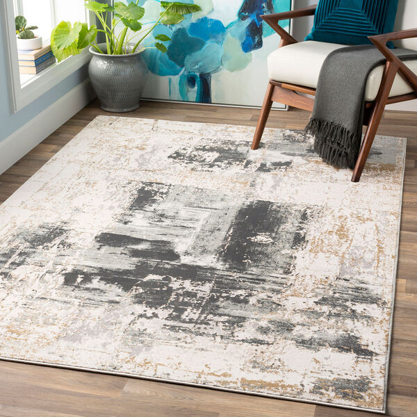 Quatro Charcoal and Tan Rectangular: 9 Ft. 3 In. x 12 Ft. 3 In. Rug, image 2