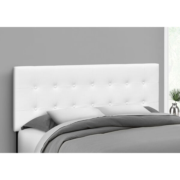 White and Black Leather-Look Queen Headboard, image 2
