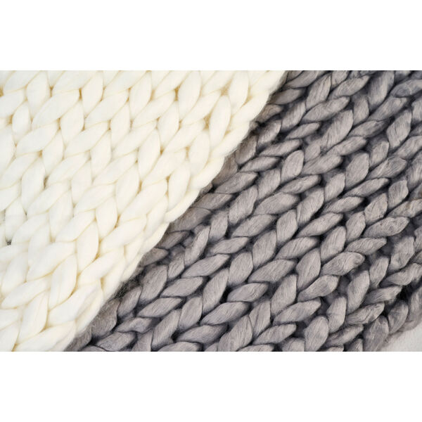 Ultra-Chunky Knit Acrylic Throw Blanket Gray, image 2