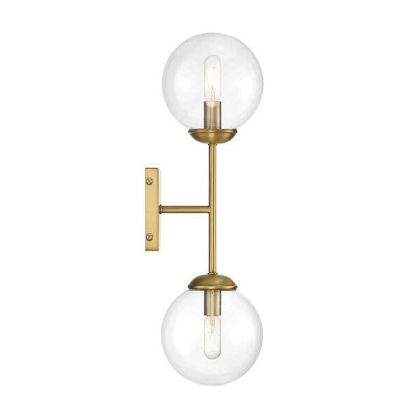 Uptown Natural Brass Two-Light Wall Sconce, image 4