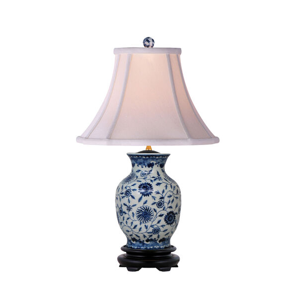 Blue and White One-Light English Porcelain Table Lamp, image 1