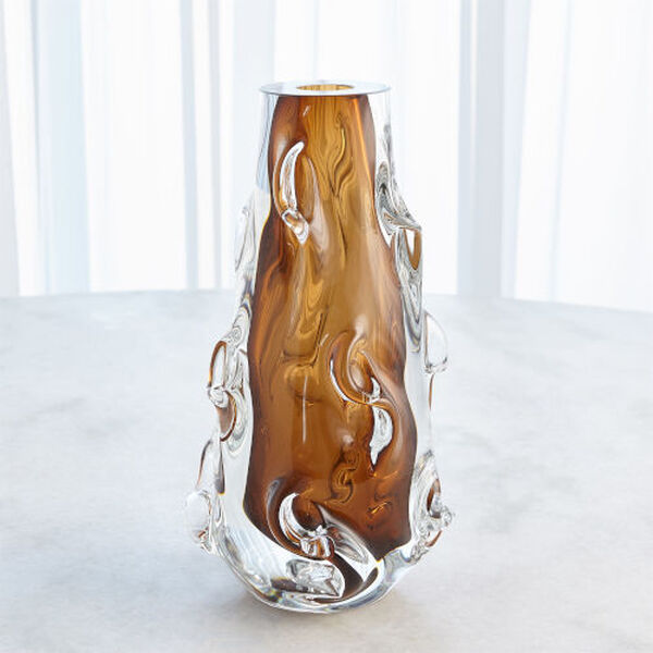 Tobacco Art Glass Thorn Vase, image 2