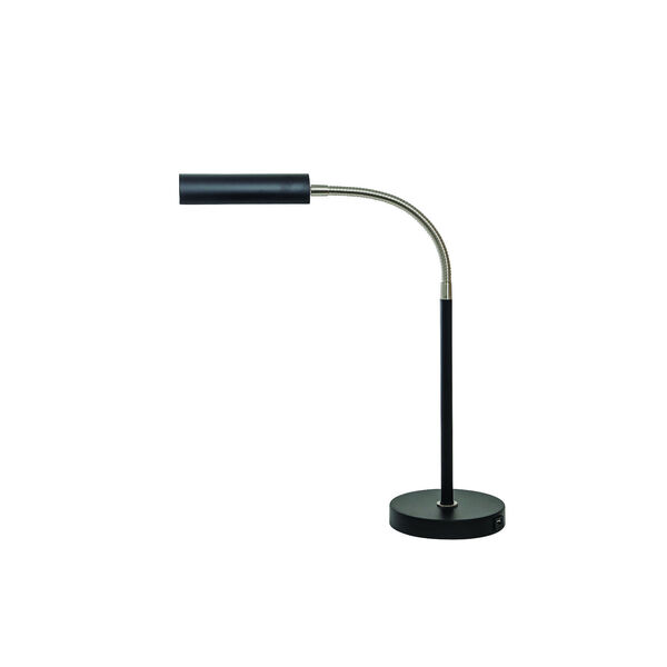 Fusion Black with Satin Nickel LED Table Lamp, image 1
