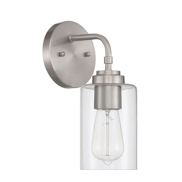Stowe Brushed Polished Nickel One-Light Wall Sconce, image 1