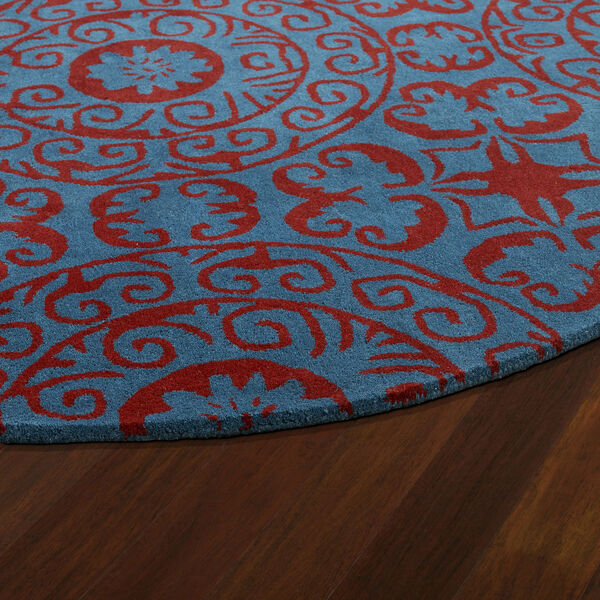 Evolution Peacock Hand Tufted 3Ft. 9In Round Rug, image 3