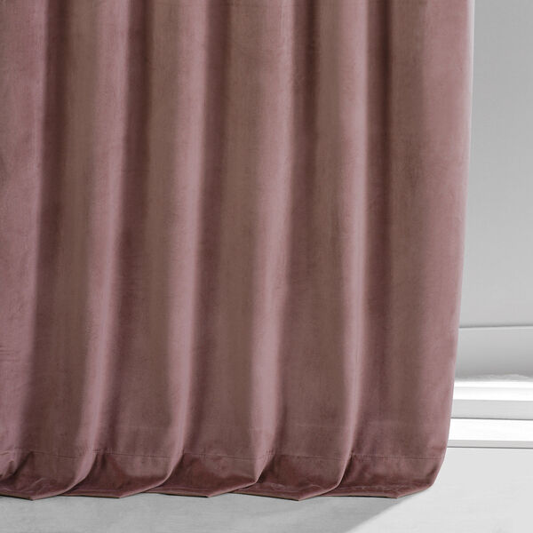 Signature Rosehip Plush Velvet Hotel Blackout Single Panel Curtain, image 5