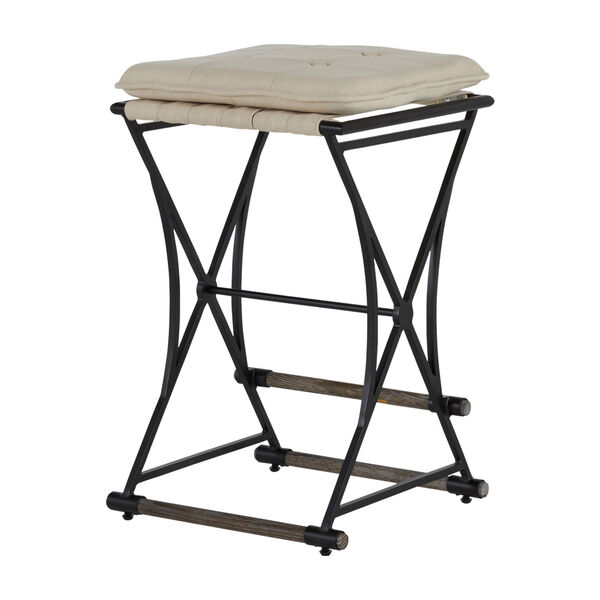 Frederick Soft Chamois and Aged Black Counter Stool, image 6