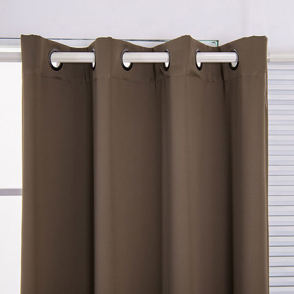 Hazelnut Brown Edessa Premium Solid Insulated Thermal Grommet Blackout Window Panel Pair 52 x 96, image 4