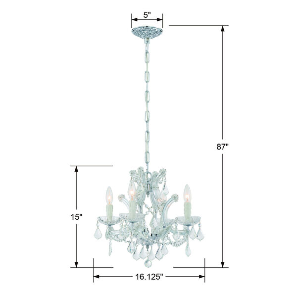 Maria Theresa Polished Chrome Four-Light Chandelier Draped In Hand Cut Crystal, image 5