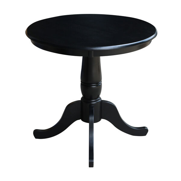 30-Inch Tall, 30-Inch Round Top Black Pedestal Dining Table, image 3