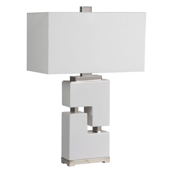 Tetris White One-Light Table Lamp, image 4