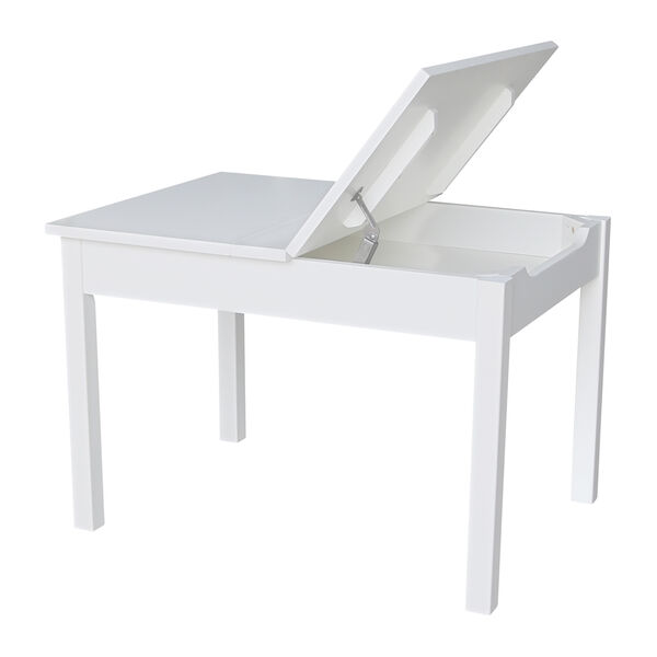 White Table with Lift Up Top For Storage, image 1
