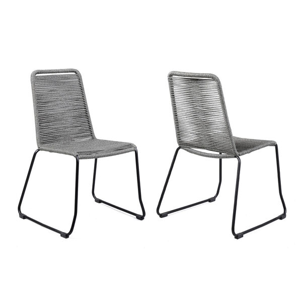 Shasta Gray Rope Outdoor Dining Chair, Set of Two, image 1