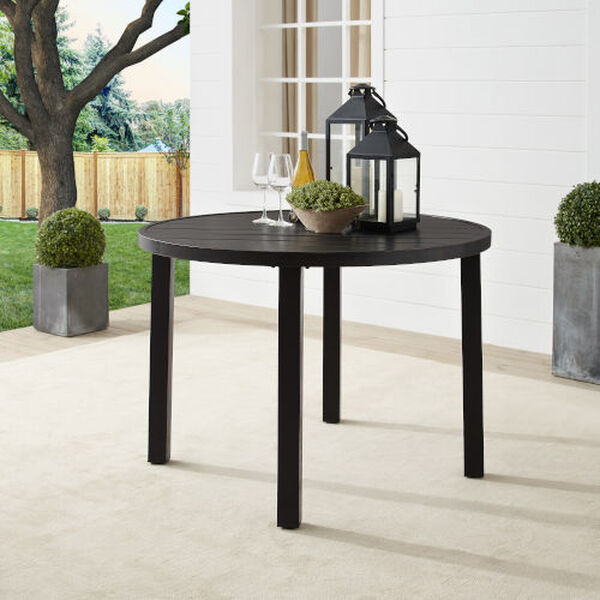 Kaplan Oil Rubbed Bronze 42-Inch Round Outdoor Metal Dining Table, image 1