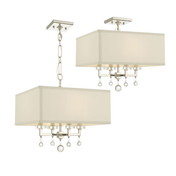 Paxton Polished Nickel Four-Light Mini Chandelier, image 3