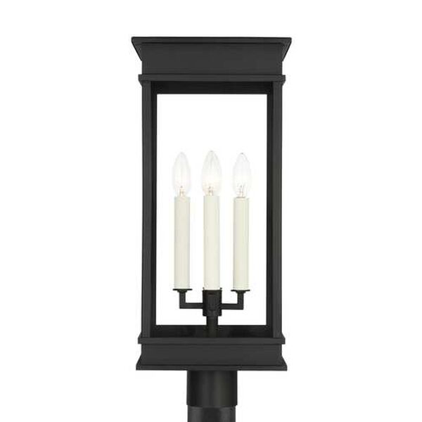 Cupertino Textured Black Four-Light Outdoor Post Mount, image 1